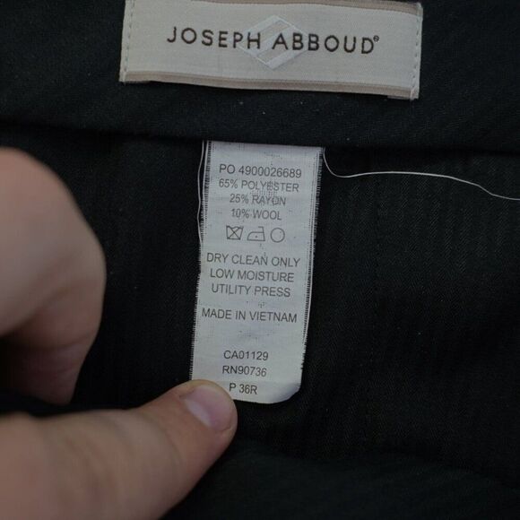 Joseph Abboud Dress Pants Polyester Wool Blue Pleated Cuffed Mid RIse 38/30 Line - Picture 6 of 7